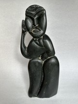 Old Vintage Unsigned Large Inuit Soapstone Carving Statue 14.5&quot; - £237.40 GBP