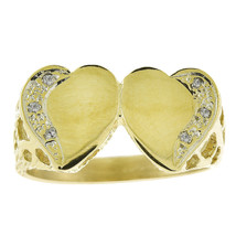 0.06 Carat Round Cut Diamond Heart Ring 14K Yellow Gold - £247.32 GBP