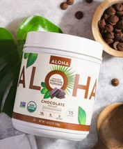 ALOHA Organic Plant Based Protein Powder, Stevia Free, Chocolate,  15 Se... - $38.12