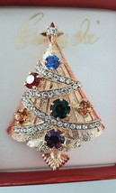 Vintage Eisenberg Ice Christmas Tree Pin Brooch Garland in Original Box - £63.26 GBP