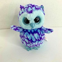 Ty Beanie Boos Oscar Owl Blue Glitter Eyes 5 in Tall Plush Stuffed Anima... - $6.93