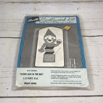 Vintage Bucilla 2533 Needlework Kit Clown Jack In The Box Laundry Bag - £20.33 GBP