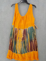 Raya Sun Sleeveless Dress Womens Sz 2X Runs Small Tie Dye Pattern Drawstring Nwt - £15.43 GBP