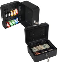 - Convertible Steel Cash And Security Box With Key Lock, Black - $41.99