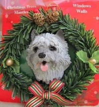 Wreath Xmas Ornament Cairn Terrier Dog Christmas Ornament Retired - £5.45 GBP