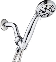 Aquadance High Pressure 6-Setting 3.5&quot; Chrome Face Handheld Shower With Hose For - £28.94 GBP