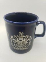 Vintage Cobalt Blue Queen Elizabeth Silver Jubilee Mug Cup Kiln Craft in England - £47.44 GBP