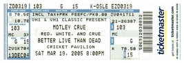 Mötley Crüe Concert Ticket Stub March 19 2005 Phoenix Arizona - £21.84 GBP