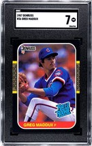 Greg Maddux 1987 Donruss Baseball Rookie Card (RC) #36- SGC Graded 7 NM (Chicago - £35.31 GBP