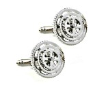 BIKE GEAR CUFFLINKS Silver Metallic NEW w GIFT BAG Bicycle Crankset Cyclist - $16.95