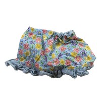 Girls Cottagecore Floral Skirt Blue Multi-Color Ruffled Bottom - $183.60 MXN