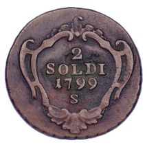 1799-S Italian States Gorizia 2 Soldi XF Condition KM #44 - $278.45