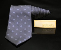 Michael Kors NEW Blue Polka Dot Print Classic Mens Silk Necktie - £28.39 GBP