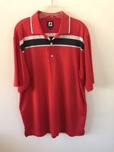 Golf Polo Shirt Mens Foot Joy Brand Red Color Glof Club on  Sleeve - £10.12 GBP