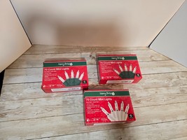 Lot of 3 Mini 70 Ct Christmas Lights Clear Bulbs White Green Wire 15 ft - $342.46 MXN