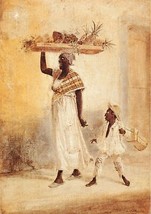 9922.Woman carrying basket.boy walkis at her side.POSTER.home decor graphic art - £13.63 GBP+