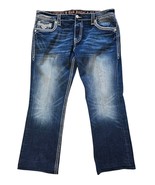 $220 Mens Rock Revival Jeans &quot;Ronald&quot; Straight Leather Inserts Straight ... - $1,745.34 MXN