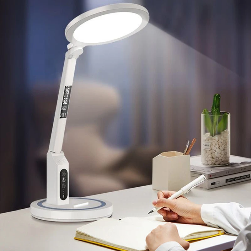 LED Clock Table Lamp USB Chargeable Dimmable Desk Lamp Plug-in LED Light - $27.09+