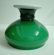 Opal Cased Green Glass Lamp Shade Reversed - Fitter: 7 23/64&quot; (18.7 cm) - £46.33 GBP