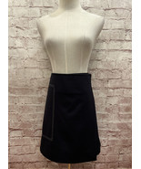 COS Womens Wool Blend Wrap Skirt Side Button Dark Blue Contrast Stitch P... - £50.71 GBP
