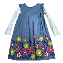 Tea Collection Sz 5 Blue Floral Long Sleeve Dress - $21.41 CAD