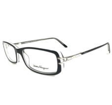 Salvatore Ferragamo Eyeglasses Frames 2616-B 515 Black White Silver 53-16-135 - £51.38 GBP