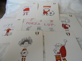 ROMA CALCIO soccer team Italy set of 6 postcards drawings by Pino ZAC 1983 - £12.55 GBP