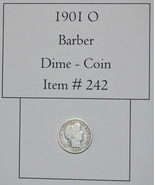 1901 O Barber Dime, # 242, dimes, vintage coins - $22.50