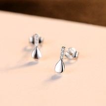 Mini Water Drop Earrings S925 Silver Earrings Women Micro Set 3A Zircon Earrings - £10.39 GBP