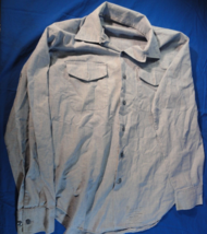 Usn Navy Shirt Man&#39;s Utility Long Sleeve Shirt Blue Flight Deck Uniform L-34SL - $27.78