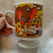Frends Inc, Japan pedestal porcelain mug, animals, animals! - $48.95 CAD