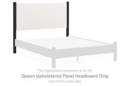 Cadmori - Black / White - Queen Upholstered Panel Headboard - $3,791.74 MXN