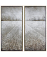 Pebble Road Hand Painted Heavily Textured Bold Metallics Canvas Art by M... - $302.75