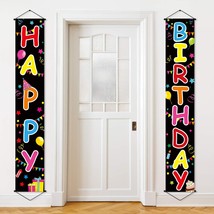 Colorful Happy Birthday Porch Sign Birthday Banner Birthday Celebratio - £15.65 GBP
