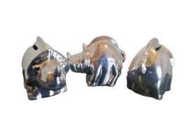 Ceramic Dinosaur Coin Banks Collectible Figurine Animal Silver 3.5x4.3&quot; Lot of 3 - £2.29 GBP