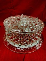 Mid Century Trelawney Crystal Cut Clear Lucite Cake Keeper /Salad Bowl /... - $18.81