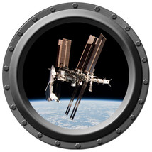 Space Shuttle Endeavor Docked at the Space Station - Porthole Wall Decal - £11.16 GBP