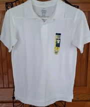 Faded Glory ~ Size 8 Husky ~ 100% Cotton ~  White ~ Collared ~ Polo Shirt - $14.96
