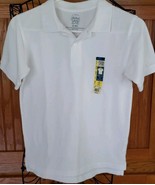Faded Glory ~ Size 8 Husky ~ 100% Cotton ~  White ~ Collared ~ Polo Shirt - £11.98 GBP