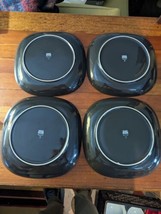 Lot of 4 Charcoal Gray Ikea 365+ Susan Pryke Square Dinner Plates 9 3/4&quot; HTF - £34.71 GBP