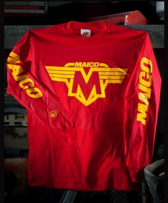 Maico Logo Red Jersey Long Sleeve T-Shirt  NEW Fast Free Ship