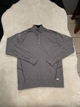 Buckle Black Mens Pullover Athletic Fit Gray 1/4 Button Sweater Size Medium - $14.84