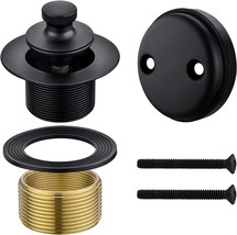Anpean Brass Two-Hole Tub Overflow Cover Lift And Turn Bathtub, Matte Black. - £34.36 GBP