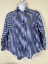 Lauren Ralph Lauren Womens Plus Size 2X Blue Stripe Button-Up Shirt Long... - $21.60