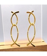 Christian Fish Wire Dangle Earrings, Unique Ichthus Faith in Gold Tone, ... - £38.76 GBP