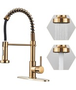 Gold Kitchen Faucet Commercial Stainless Steel Single Handle W Deck Plat... - $87.12 CAD