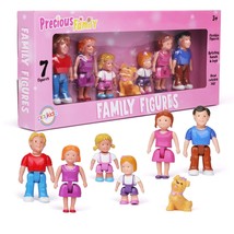 Family Figures - Set Of 7 Small Toy People For Dollhouse Play, Includes Parents, - $45.99