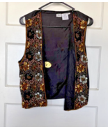 J.R.T. Embellished Black Vest with Gold and Silver Accents Size M - €21,53 EUR