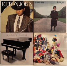 Elton John Vinyl 4 LP Lot Here There Single Man Reg Strikes Back Breaking Hearts - £21.22 GBP