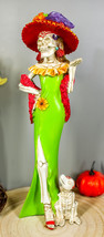 Ebros Day of The Dead Skeleton Lady Fiona with Green Gown Figurine 12.5&quot; Tall - £22.51 GBP